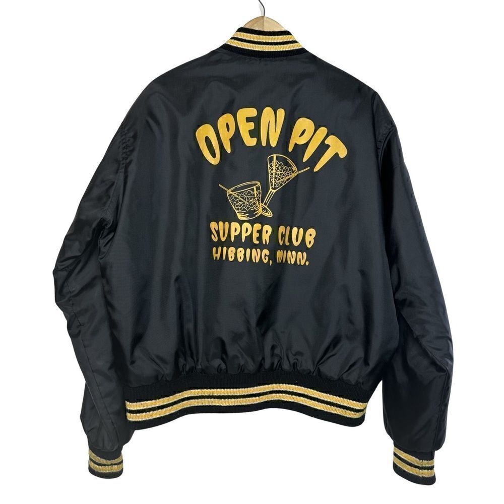 OPEN PIT Vintage Supper Club Silky Satin Jacket Size Large